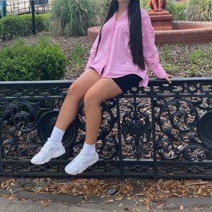 Zara oversize cotton pink shirt